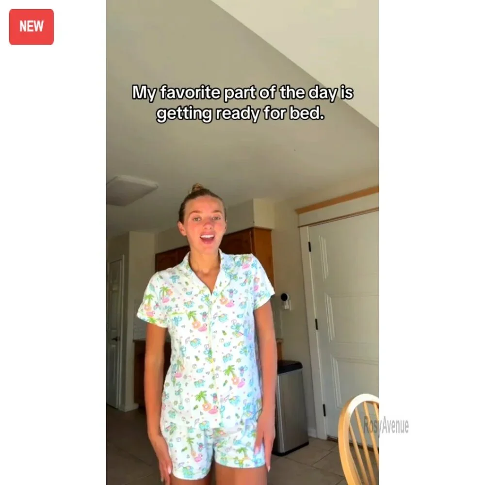 Women's Cotton-Blend Pajama Set, Short Sleeve Button-Down Top & Shorts, - Picture 8 of 8
